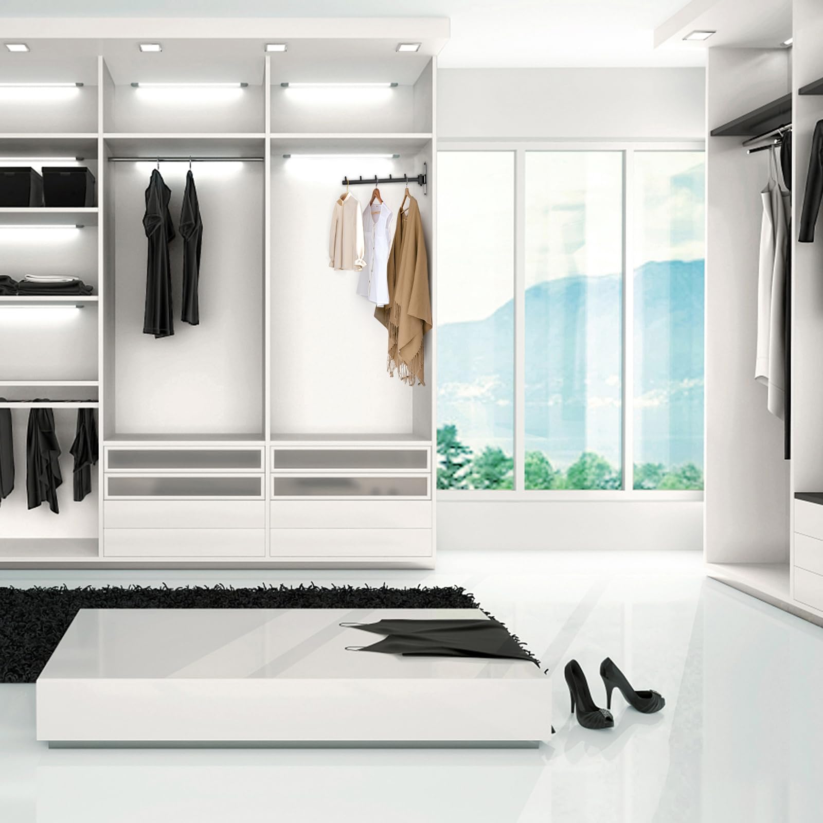 Amazon.co.jp: Sumnacon 壁掛けハンガーラック 壁掛けフック